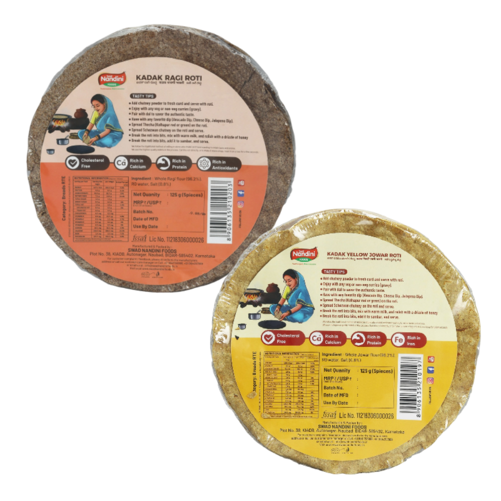 Kadak Yellow Jowar Roti & Kadak Ragi Roti